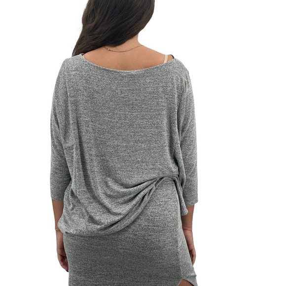 GAP Matching Skirt Set Comfy Jersey Oversized Top Below the Knee Skirt Gray XS/M - Picture 6 of 10